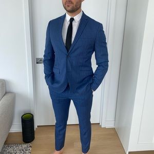 Blue Pinstripe 2-Piece Suit